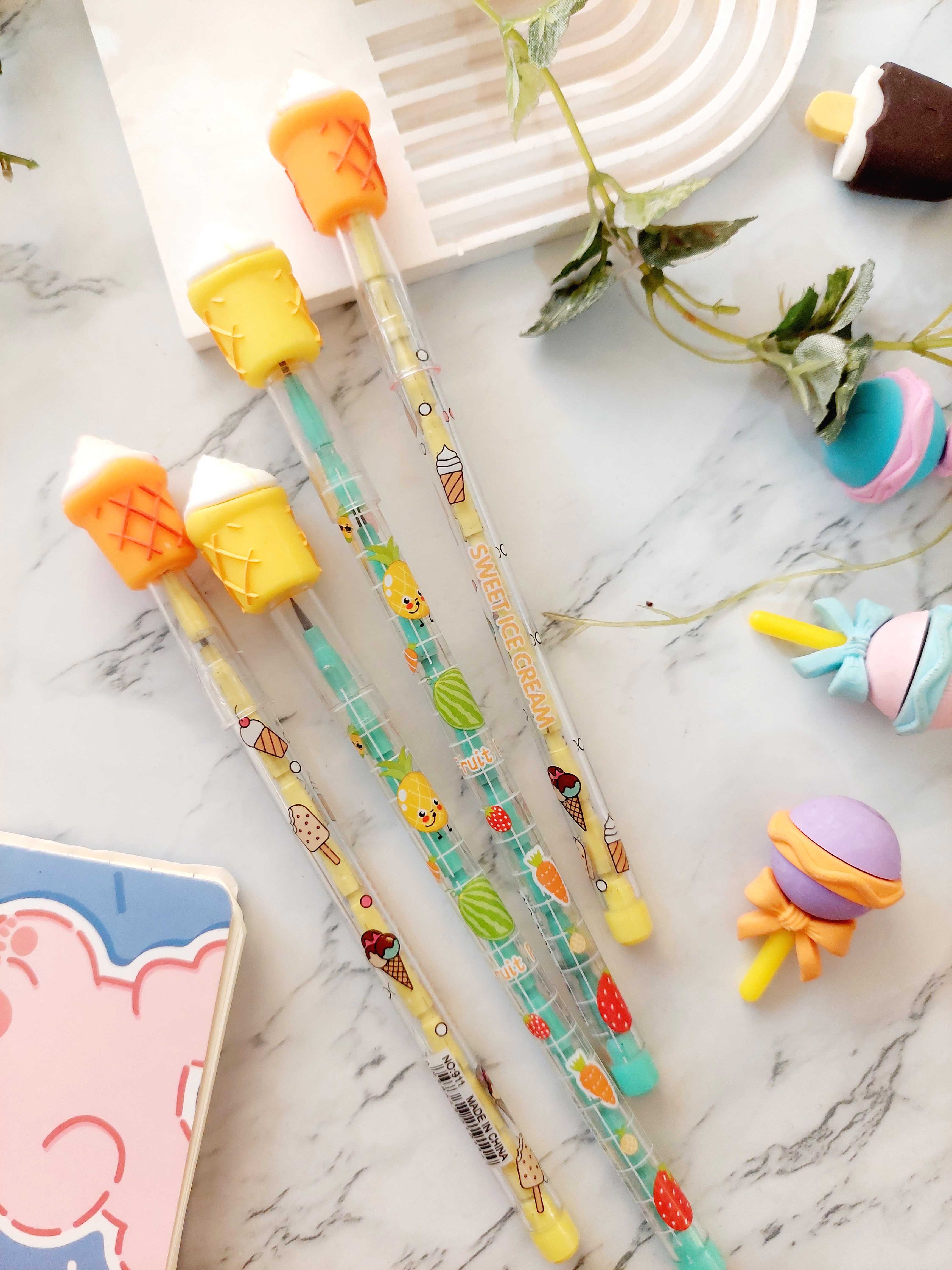 مداد فشنگی طرح بستنی قیفی