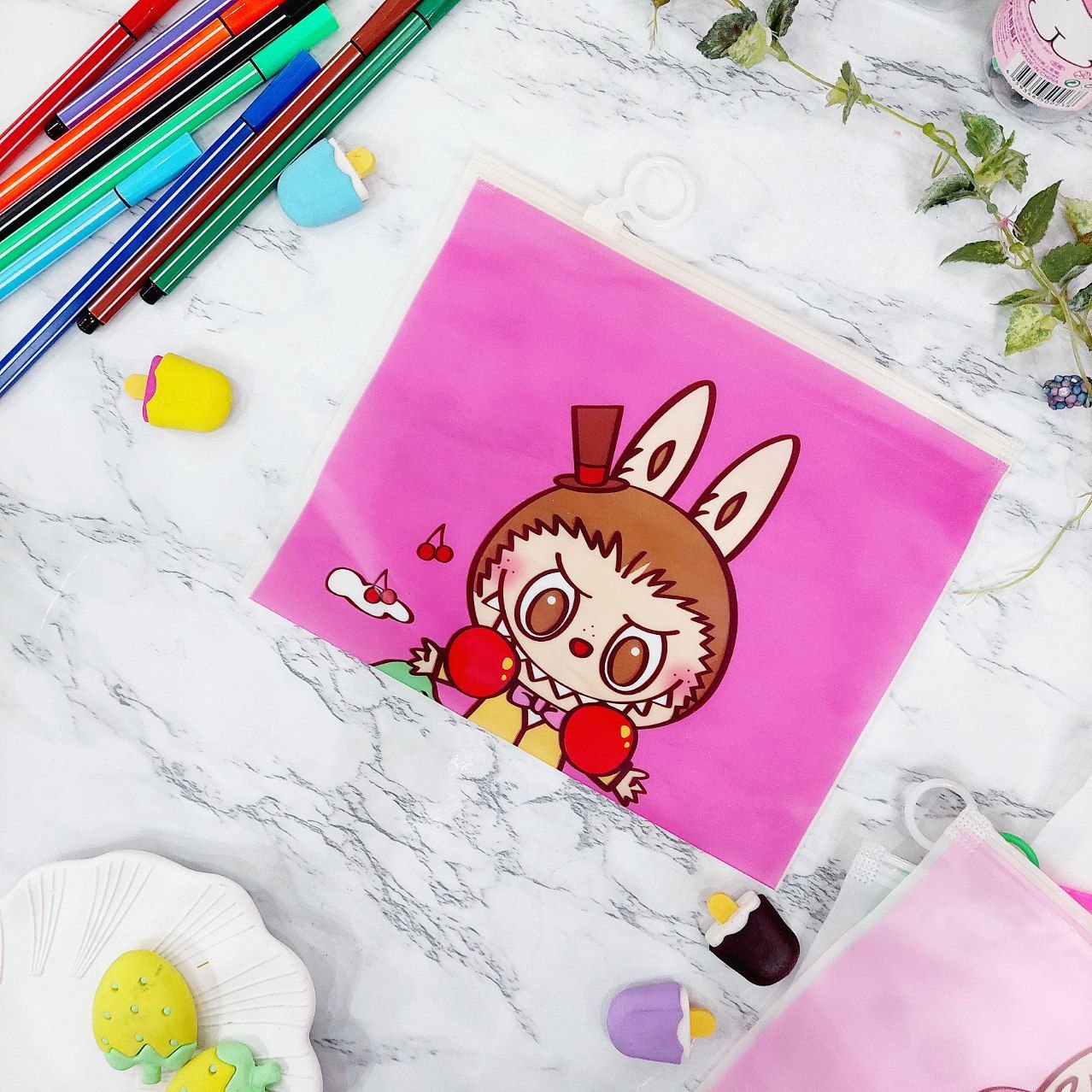 پوشه زیپ دار صورتی