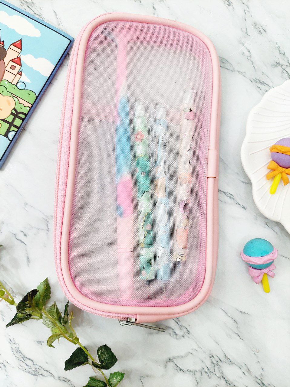 جامدادی توری صورتی