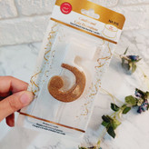 شمع عددی 5 سفید طلایی