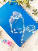 بوک مارک شیشهای شفاف طرح شیشه و بطری آرزوها (نشانگر کتاب طلق چسبدار مخصوص گل خشک