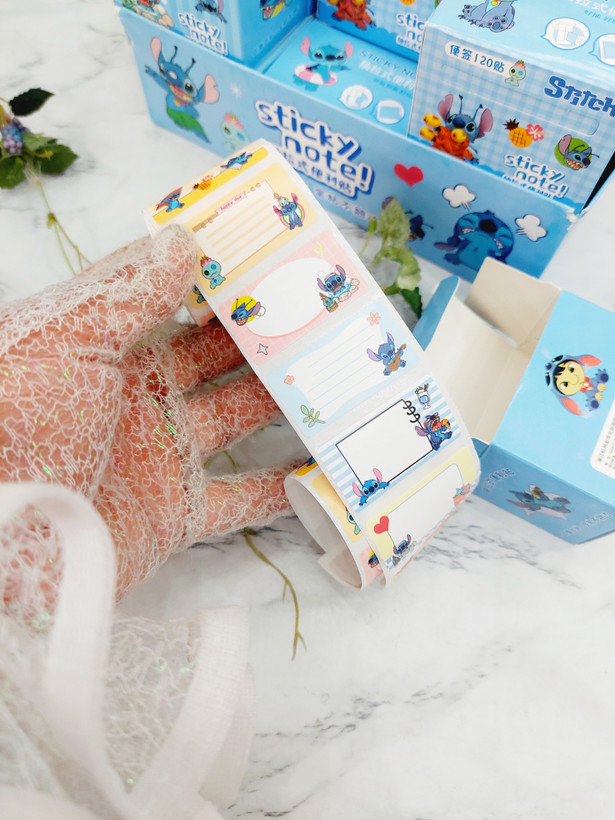 برچسب اسم رولی طرح استیج (Stitch) مدل جعبهای بسته ۷۵ عددی اقتصادی